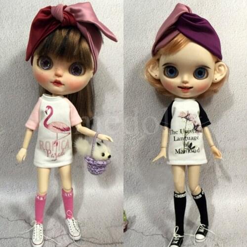 1 PCS Handmade Fashion Blyth Doll T-shirt Socks Suitable for Pullip, Barbies, Licca, 1/6 BJD Doll Clothes Accessories