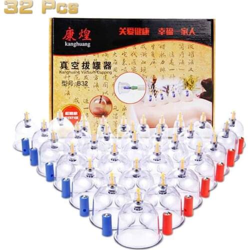 12 24 32Pcs Professional Medical Chinese Vacuum Body Cupping Massager Therapy Cans Vacuum Cupping Slimming Body Relax Banks Tank