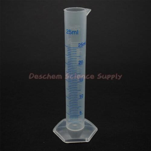 2PCS 25mL Polypropylene Measuring Cylinder,Blue Graduate,PP Plastic Labware