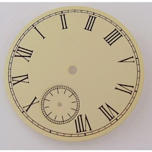 38.9mm Beige Watch Dial Spare Parts Fit For ETA 6497 ST 3600 Hand Winding Movement For Manual Watch Roman Numerals