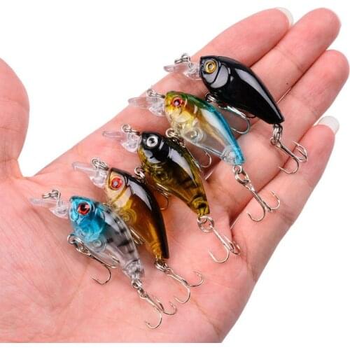 5Pcs/Lot Crankbait Fishing Lures 4.5cm 3.5g Wobblers Hard Lure 3D Eyes Carp Fishing Mini Minnow Accessories Tackle 2021