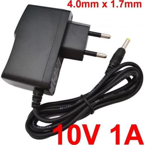 50PCS 10V 1A High quality AC 100V-240V Converter Switching power adapter DC 1000mA Supply EU Plug DC 4.0mm x1.7mm
