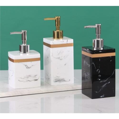 Hand Sanitizer Press Bottle Bathroom Tray Imitation Marble Resin Shower Gel Lotion Sub-bottle Bathroom Accessories Set Soap Disp