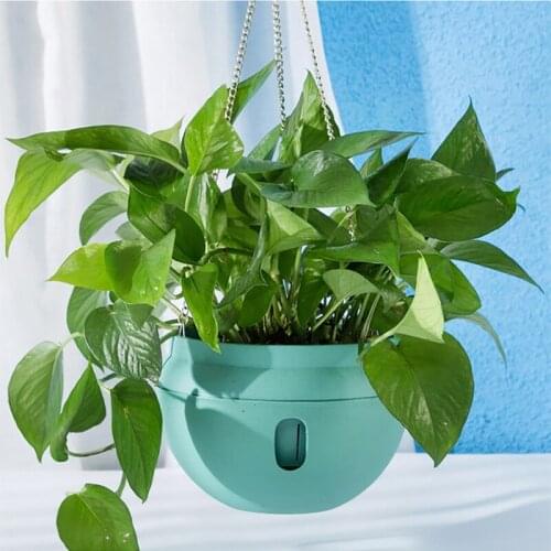 1Pcs With Fower/Green Plant Modern Style Flower Pot Resin Plastic Self Watering Pot Hanging Baskets For Plants Pots For Home