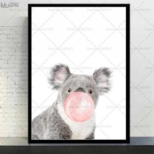 Koala Giraffe Nursery Poster Baby Animal Canvas Painting Posters and Prints Wall Art Picture for Kids Room Home DecorKids