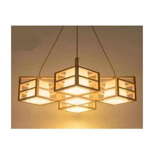 Creative modern Pendant Lights minimalist warm tatami study bedroom living room restaurant aisle LED log hanging lamp LU726259