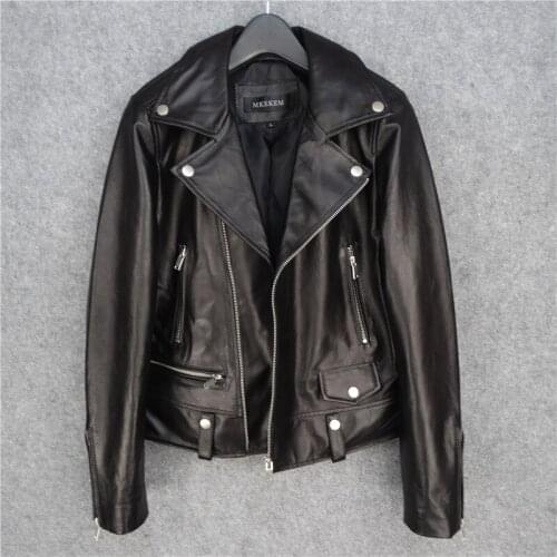 Factory 2019 Women Genuine leather jackets Fashion Sheepskin Slim female Jackets M-4XL Free Shipping