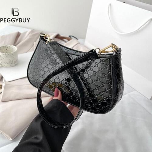 Fashion Women PU Leather Embossing Shoulder Underarm Bag Casual Ladies Pure Color Zipper Mini Purse Handbag