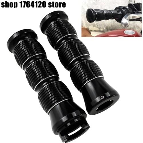 Motorcycle Left & Right CNC Aluminum Handlebar Hand Grips Black For Indian Scout 2015 2016 2017 2018 2019