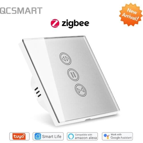 Tuya Smart Life 3.0 ZigBee Silver EU Curtain Switch For Sunscreen Awning Windows Blinds Shutters Google Home Alexa Voice Control