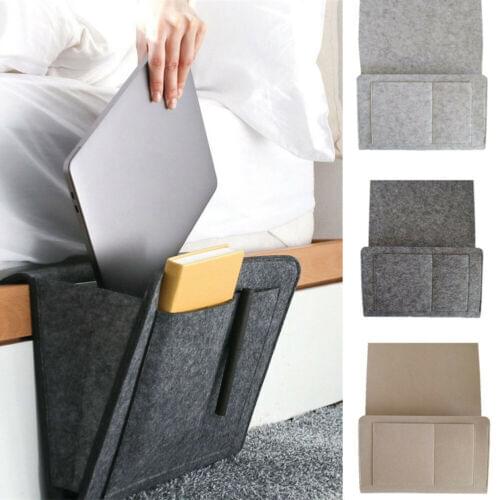Remote Control Hanging Caddy Bedside Couch Storage Organizer Bed Holder Pockets Book Laptop Phone