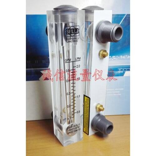 LZM-15T adjustable panel type flow meter, 0.1-0.5GPM, 0.5-2LPM liquid flowmeter