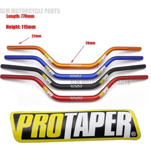 Handlebar PRO Taper Pack Fat Bar 1-1/8" Dirt Pit Bike Motocross Motorcycle Handlebar length 28mm PRO aluminum