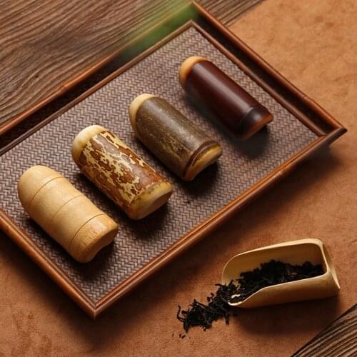 Old Coal Bamboo Tea, Tea spoon, Tea box, Natural Bamboo, Zen Kungfu tea, Japanese Handmade Tea Ceremony, Six Gentlemen Suit