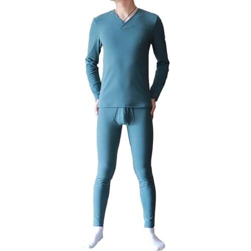 Thermal underwear for men compression underwear set underpants thermo lingerie thick double-faced fluff leggings camisa termica