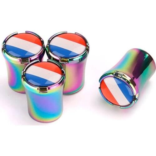 Slim Waist Design France Flag Motor Bike Car Wheel Air Port Valves 4pcs/set Dust Proof Universal Car Accessories for Porsche 911
