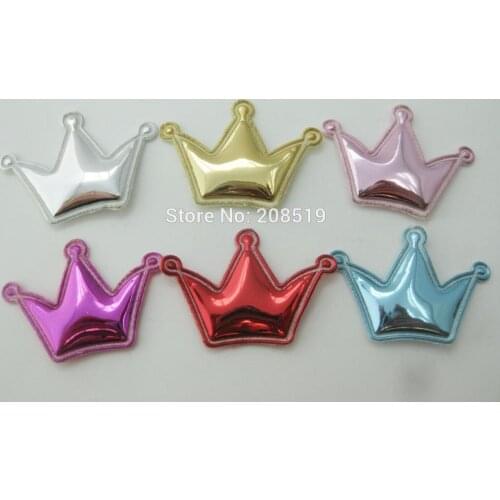 PANVNL high quality shiny pu padded felt appliques crown shape 120pcs headwear/clothes/crafts embellishments