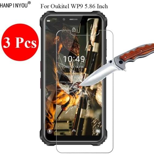 3 Pcs/Lot 9H 2.5D Tempered Glass Screen Protector For Oukitel WP9 5.86" Protective Film + Clean Tools