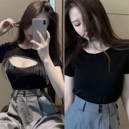 Ladies casual fashion halter short-sleeved short-sleeved short-sleeved T-shirt for spring and summer 2021