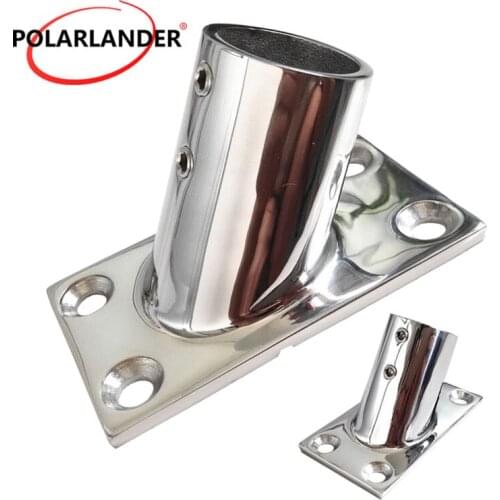 1 Pc Stainless Steel Hand Rail Fittings 60 Degree 22mm 7/8" Round Base Tube Base For Boat Marine Yachts