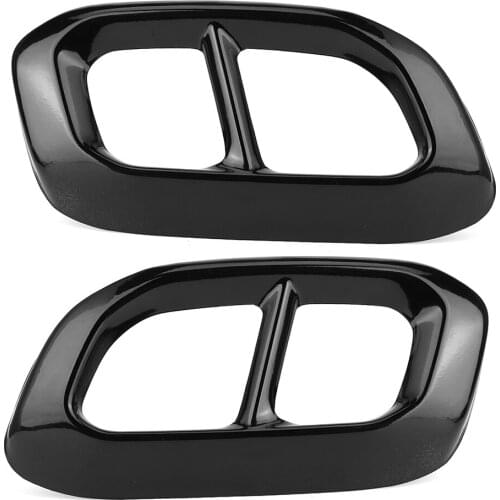 2Pcs Stainless Steel Rear Tail Throat Decor Tail Throat 4 Outlet Trim Fit for Mercedes-Benz GLC GLE GLS W167 X253 X167 2020