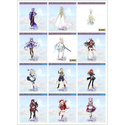 2021 Hot Game Genshin Impact Traveler Venti Brabara Diluc Lumine Keqing Qiqi Acrylic Stand Figure Model Desk Decor Xmas Gifts
