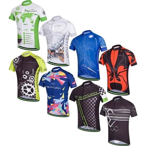 2021 KEYIYUAN Cycling Jersey Mens Summer Short Sleeve Cycling Wear Mtb Bicycle Quick Dry Triathlon Uniform