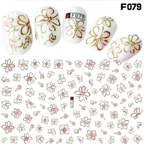 3D Love Petal Nail Slider Diamond Smiley Sun Flower Stickers On Nails Red Lip Perfume Cartoon Nail Decoration Applique F079