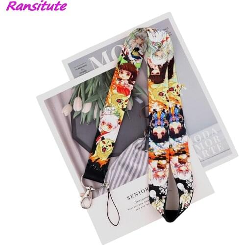 Ransitute R2128 Cartoon Style Anime Lovers Key Chain Lanyard Neck Strap For USB Badge Holder DIY Hang Rope Child Fans Kids Gifts