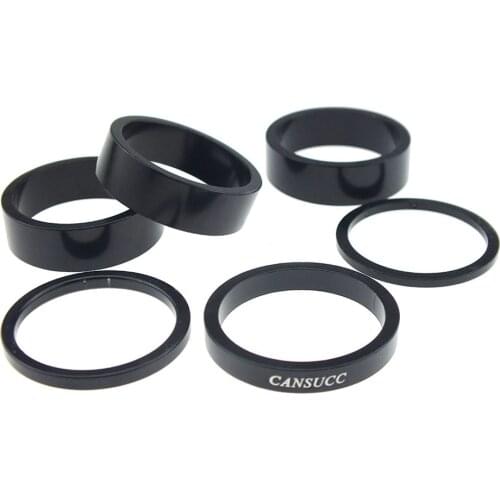 CANSUCC 6 Pcs Bicycle Front Fork Washer MTB Mountain Bike Aluminum Alloy Headset Spacer Gasket Ring 2/3/5/10mm Bike Accessory