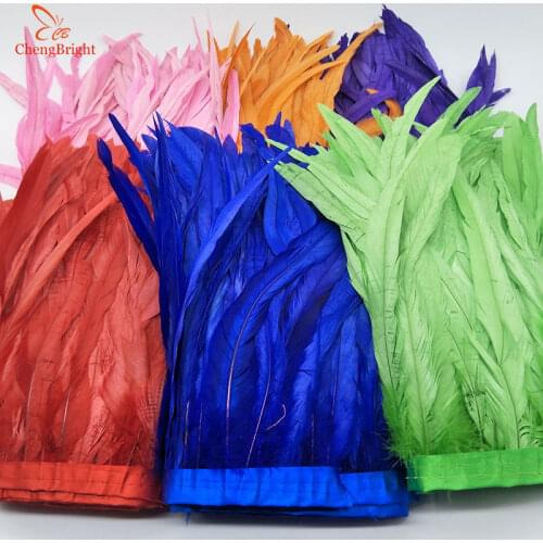 ChengBright 10 Yards Rooster Tail Feather Trim Coque Feather Trimming Feather For Crafts Dress Skirt Carnival Costumes Plumes