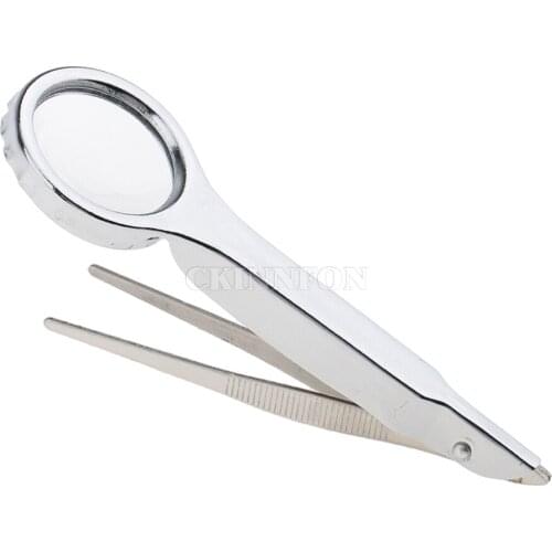 DHL 200PCS Portable 10X Magnifying Magnifier Glass Tweezer Clip Forceps Loupe Tool Kit