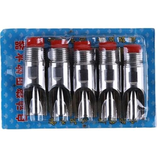 5pcs/set Farm Water Dispenser Feeding Stainless Steel Nipple Automatic Portable Drinking Fountain Tool Livestock Supplies