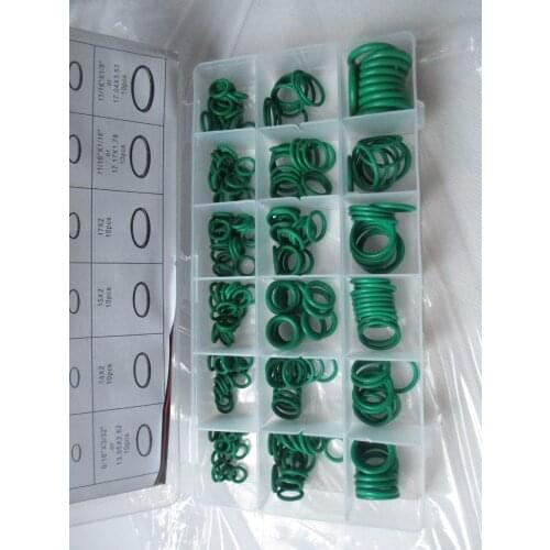 Fixmee 270pcs 18 Sizes A/C Green Rubber Oring Assortment for Auto Car Door Pump Bearing