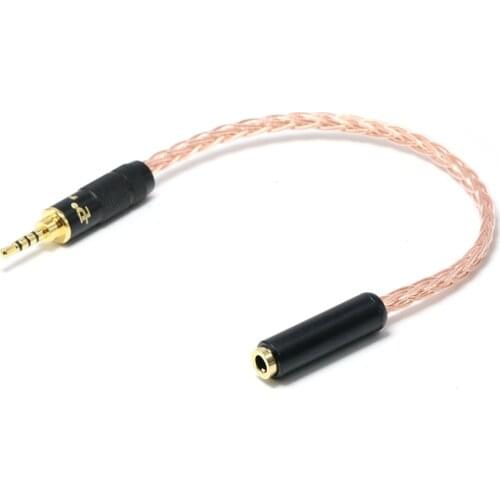YTER hifi TRRS Carbon fiber 2.5mm Balanced Male to 3.5mm Stereo Female Earphone Audio Adapter Cable