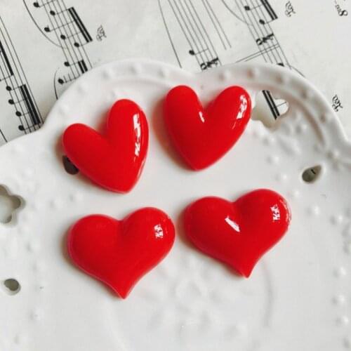 Red heart shaped resin refrigerator magnets DIY accessories refrigerator decoration