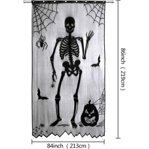 Halloween Lace Spider Bat Pattern Tablecloth Fireplace Cloth Scarf Lamp Cover Cloth Halloween Door Curtain Festival Supplies