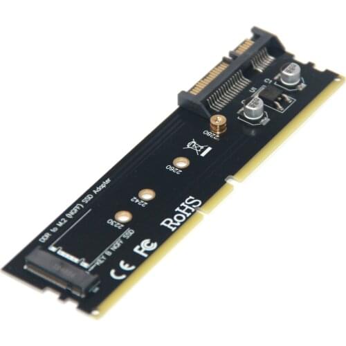 L DDR4 DDR3 to M2 SSD Adapter M.2 NGFF B Key Riser Card SATA 15Pin Power + SATA 7Pin Data Port Support 2242 2260 2280 M.2 SSD