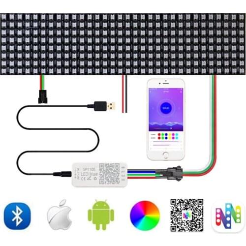 WS2812B Matrix LED Panel Screen WS2812 8*8 16*16 8*32 Pixels Module Light SP110E Bluetooth Controller Individually Addressable