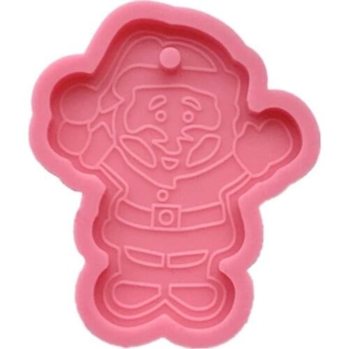 Cute Squirrel Santa Keychain Epoxy Resin Mold Earrings Pendant Casting Silicone Mould DIY Crafts Jewelry Casting Tool