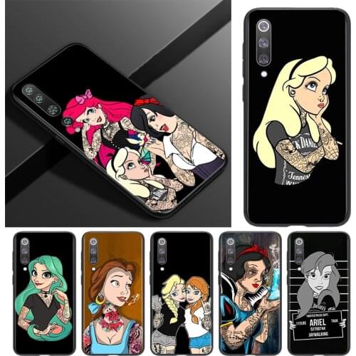Tattoo princess For Xiaomi Mi 11i 11 10T 10 9T 9 A3 8 Lite CC9 SE Note10 Lite Ultra Pro Black Soft Phone Case