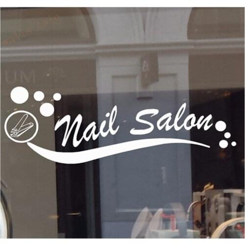 NAIL SALON VINYL DECAL STICKER BUSINESS SIGN MANICURE PEDICURE WINDOW WALL
