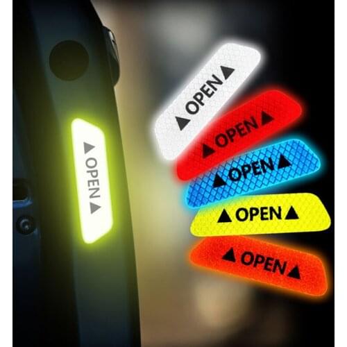 4pcs car door sticker decal warning reflective sticker for Ford Focus Fusion Escort Kuga Ecosport Fiesta Falcon EDGE/Explorer