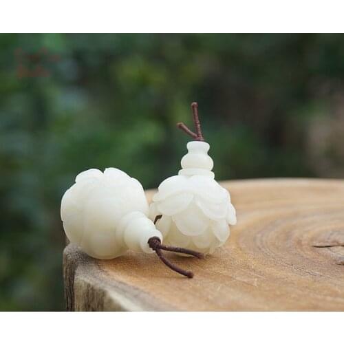 Natural Bodhi Seed Guru Beads Carved Lotus White Guru Beads Mala Japa Beads Bracelet Jewellry Findings DIY Accessories