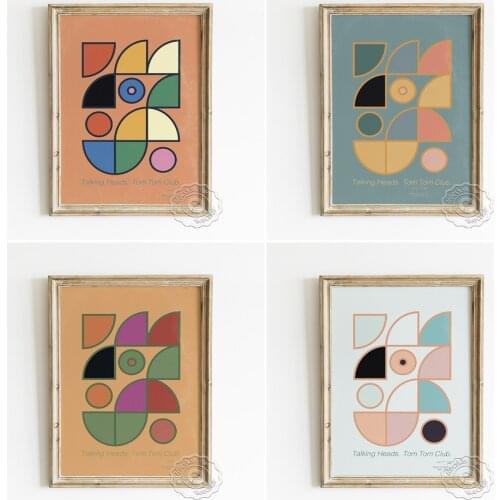 American New Wave Band Talking Heads Poster, Tom Tom Club Music Gig Vintage Art Prints, Abstract Geometry Shape Wall Picture