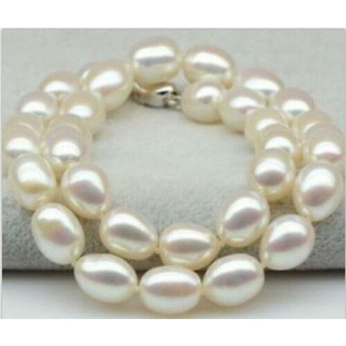 11-12mm baroque white pearl necklace 18inch 925s