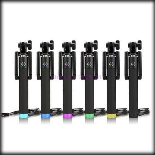 By dhl or ems 100 pieces Universal Luxury mini Selfie Stick for Iphone samsung Android IOS Wired Palo Selfie Groove Camera