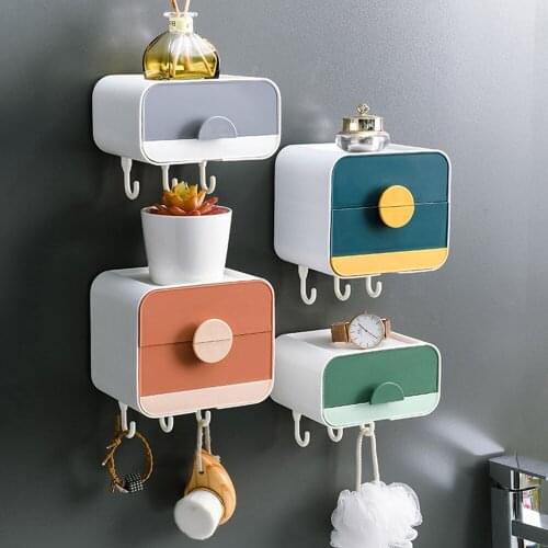 Hanging Plug Bracket Wall Mounted Double Layer Drawer Organizer Large Capacity