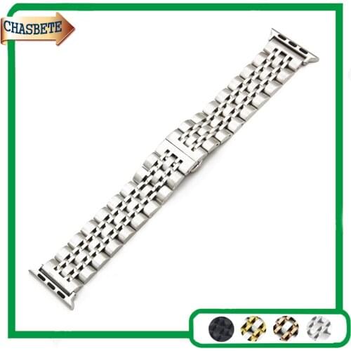 Stainless Steel Watchband 38mm 42mm for iWatch Apple Watch / Sport / Edittion Strap Band Loop Belt Wrist Bracelet Black Silver