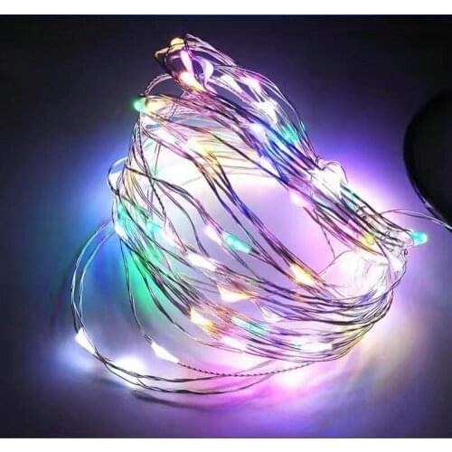 100LEDs 10M silver Wire Starry vine fairy String moon Lights Wedding Christmas Festival Lamp Garden Garland decor+12v DC Adapter